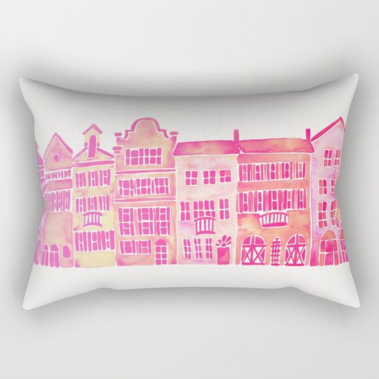 Tropical Homes – Pink Ombré Rectangular Pillow