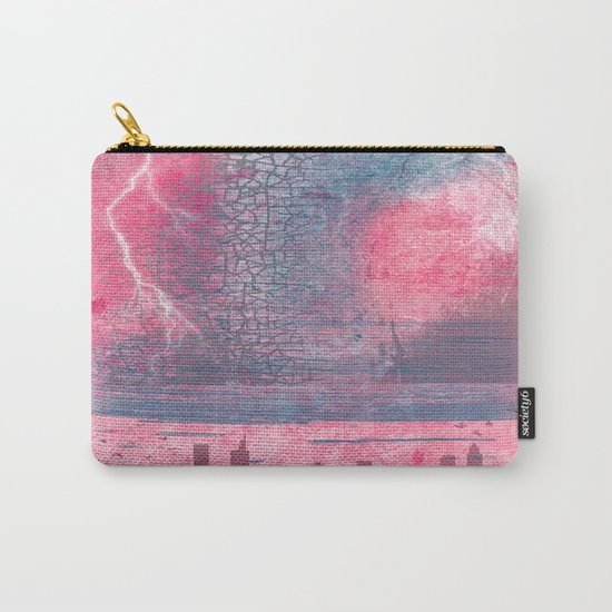 Town and the storm, pink, gray, blue Carry-All Pouch