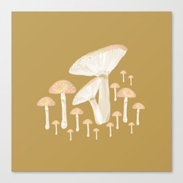 Ochre and Pink Mushroom Grouping Canvas Print