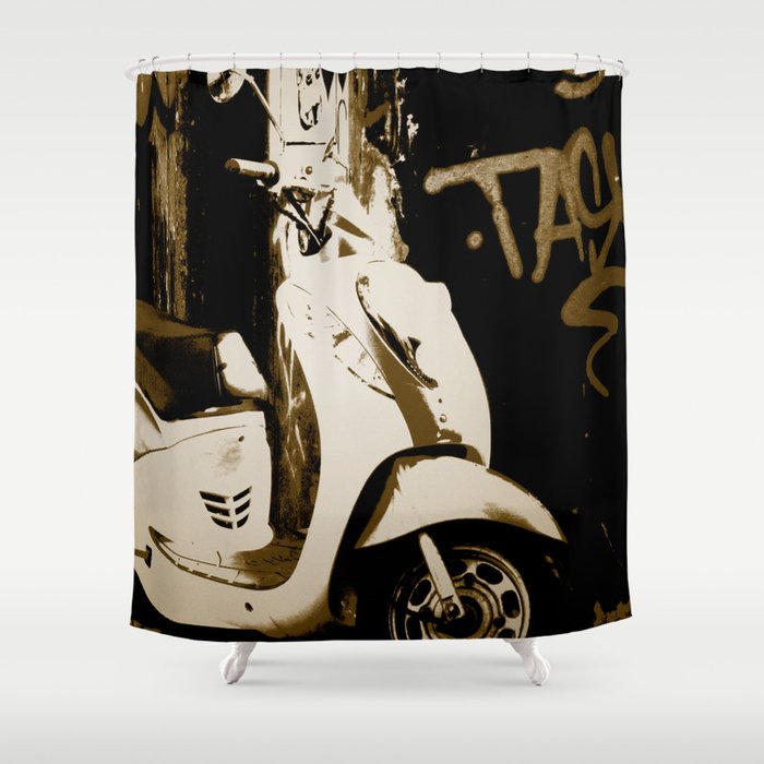 City Scooter-Sepia Shower Curtain