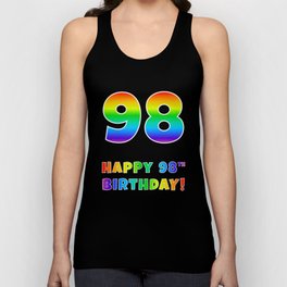 [ Thumbnail: HAPPY 98TH BIRTHDAY - Multicolored Rainbow Spectrum Gradient Tank Top ]