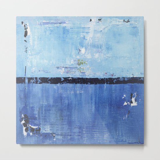 Shiver Abstract Art Blue Modern Water Painting Metal Print