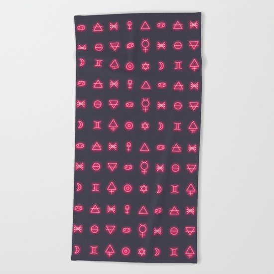 Modern Alchemical Symbols Beach Towel