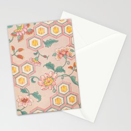 Flowers on Hexagon Vintage Japanese Retro Pattern Stationery Card