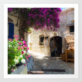 Afionas Village, Corfu Island, Greece. A beautiful and idyllic village Art Print