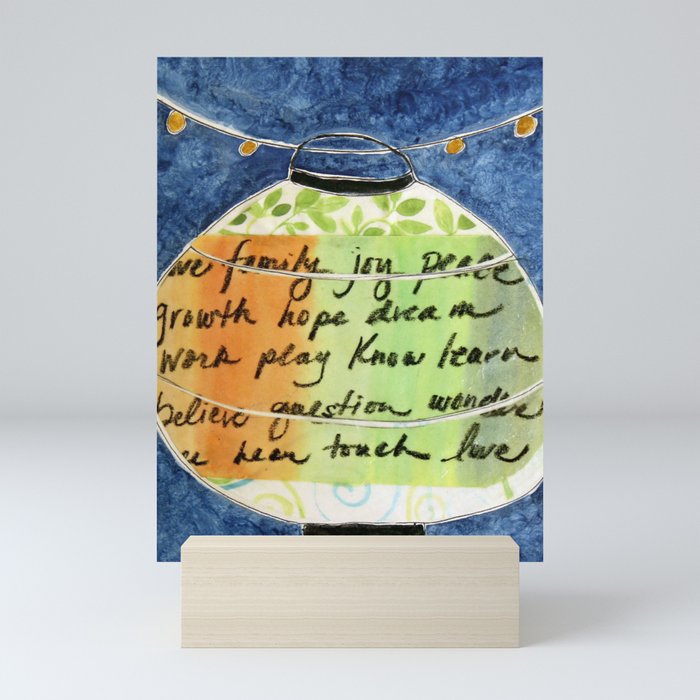lantern words by cocoblue Mini Art Print