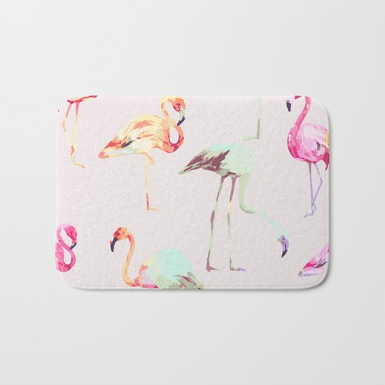 Flamingo Formation #society6 Bath Mat