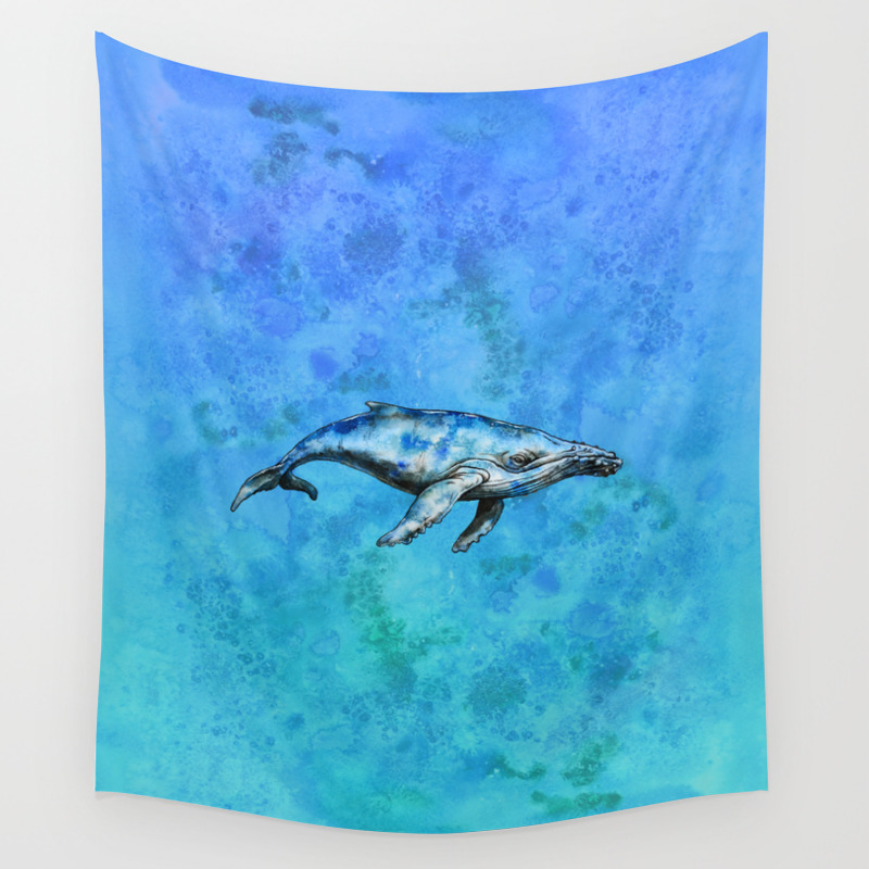 Blue Whale Wall Tapestry By Artkettu Society6