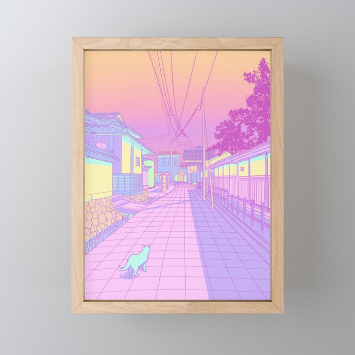 Kyoto Cats Framed Mini Art Print by SURUDENISE Society6