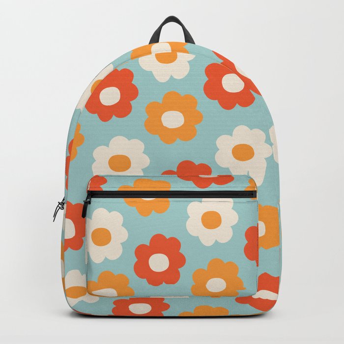 kitschy groovy flowers Backpack