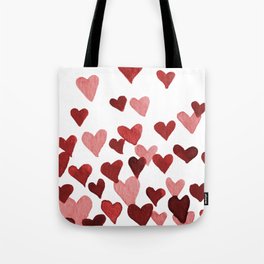 Valentine's Day Watercolor Hearts - red Tote Bag