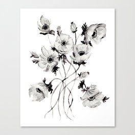 GREYSCALE POPPIES Canvas Print