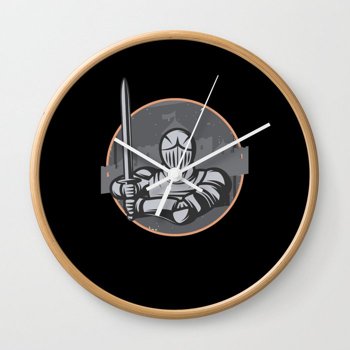 Medieval Knight Sword Roleplaying Game Wall Clock