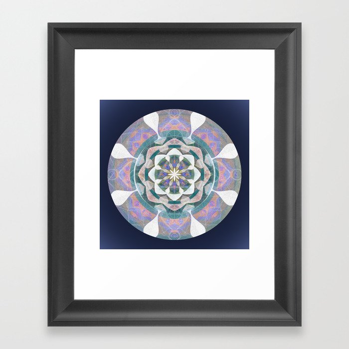 Eternal Bloom Peaceful Meditation Mandala Boho Art Print Framed Art Print