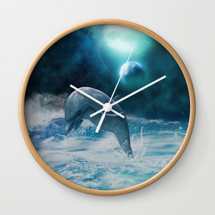 Freedom of dolphins Wall Clock