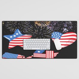 Fourtth of July with Flags Desk Mat