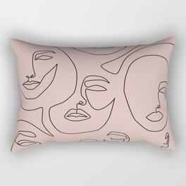 Blush Faces Rectangular Pillow