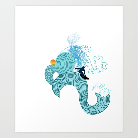 surfing 2 Art Print