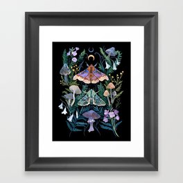 Sphinx Moth Moon Garden Framed Art Print