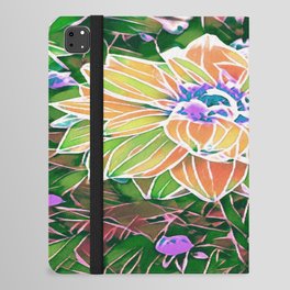 Tropical Stained Glass Floral iPad Folio Case