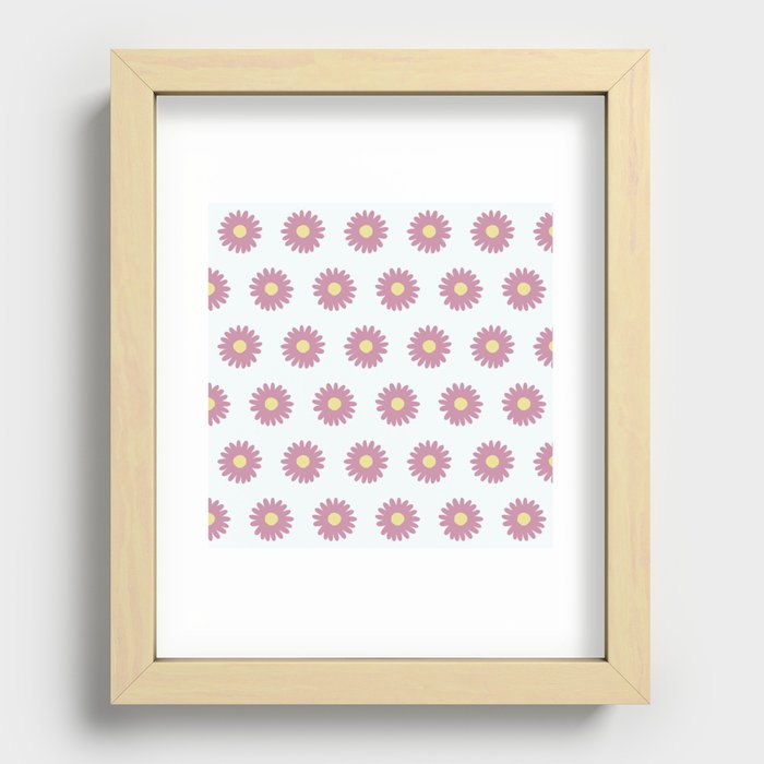 Small medium daisy pattern 12 Recessed Framed Print