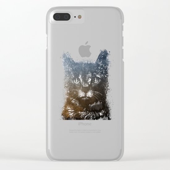 Gray cat Lucky Clear iPhone Case