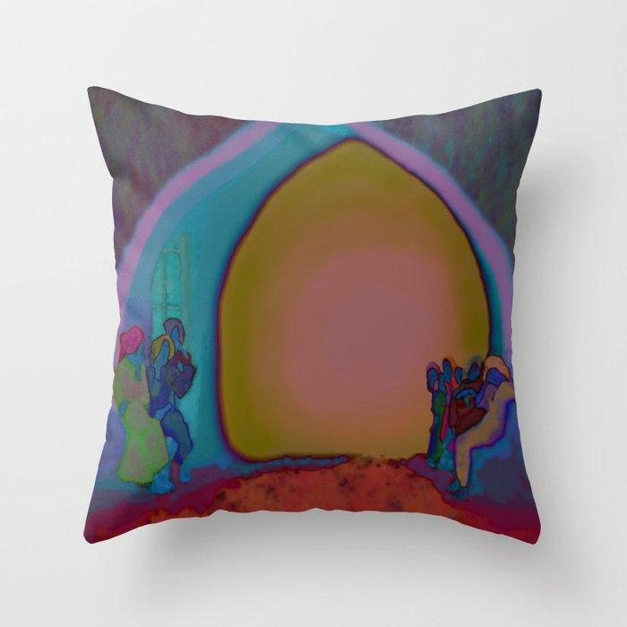 "Blue Night" Old Town  Throw Pillow