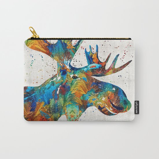 Colorful Moose Art - Confetti - By Sharon Cummings Carry-All Pouch