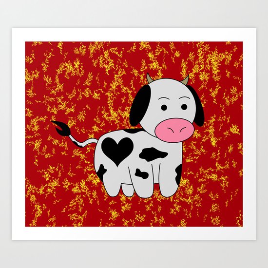 Cow Love Art Print