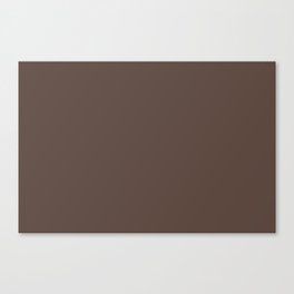 Dark Brown Solid Color Pairs Pantone Pinecone 19-1121 TCX Shades of Brown Hues Canvas Print