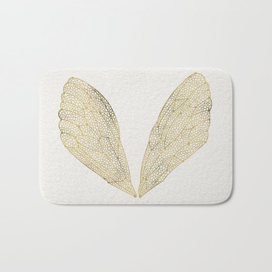 Cicada Wings in Gold Bath Mat