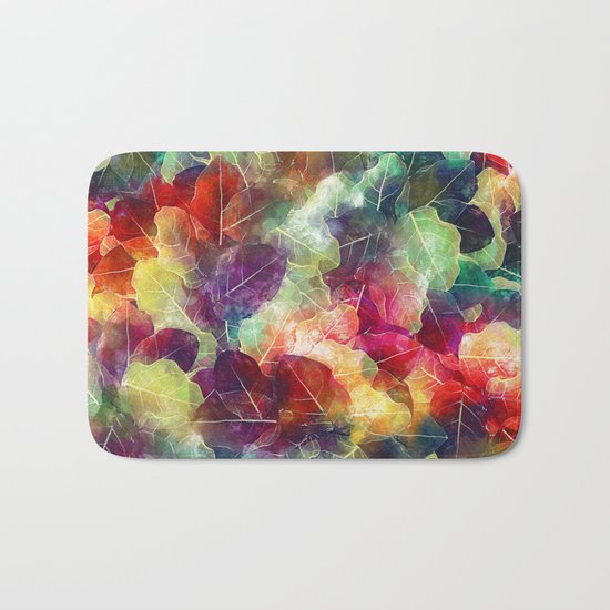 Multicolor Leaves Bath Mat