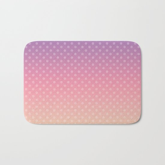 Lilac pink yellow Ombre . Bath Mat