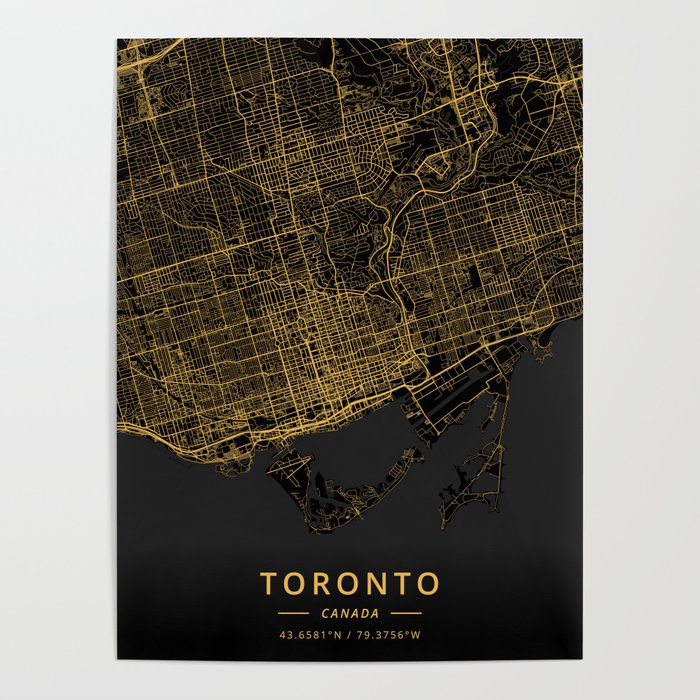 Toronto, Canada - Gold Poster