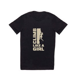Girl Climber Rock Climbing Tee Climb Like a Girl T-shirt