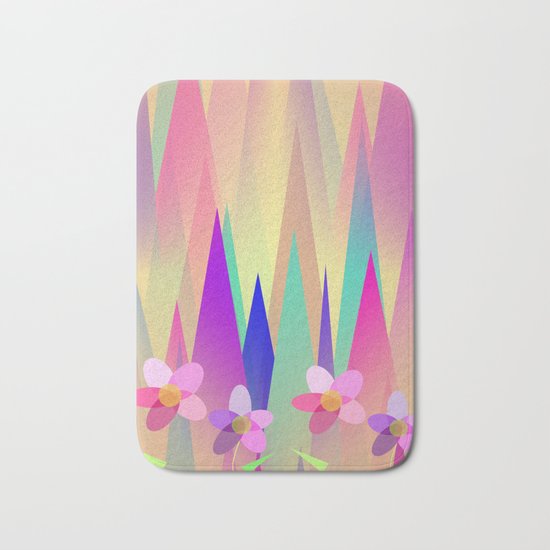 Mountains And Flowers Bath Mat