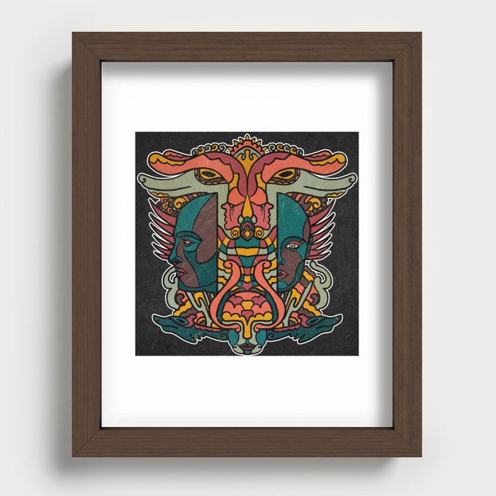 Variation on Perm Animal Style Recessed Framed Print