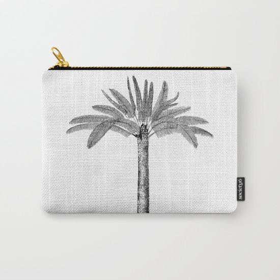 Vintage Palm Tree black and white Carry-All Pouch