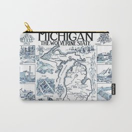 Vintage Map of Michigan (1912) Carry-All Pouch