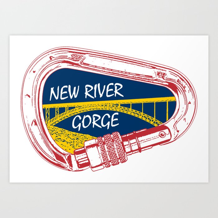 New River Gorge Climbing Carabiner Art Print