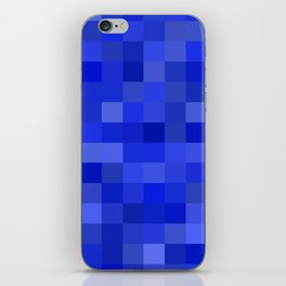 Shades of Blue Pixel Blocks Pattern Design  iPhone Skin