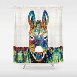 Colorful Donkey Art - Mr. Personality - By Sharon Cummings Shower Curtain