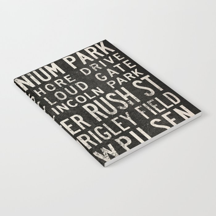 Chicago Places Typography Notebook