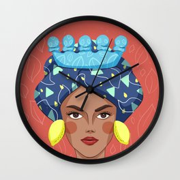 Sicilian Woman - Testa Di Moro Lemon Wall Clock