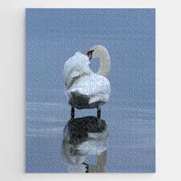 Bashful swan and reflection Jigsaw Puzzle