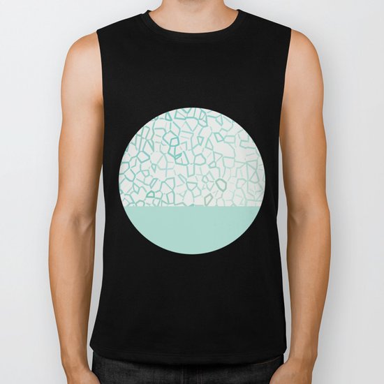 Abstract on Turquois Biker Tank