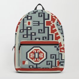 1920s Crystal Style Rug Backpack | Charcoalblack, Cream, Cabinchic, Santafe, Rug, Western, Americanindian, Aztec, Blanket, Red 