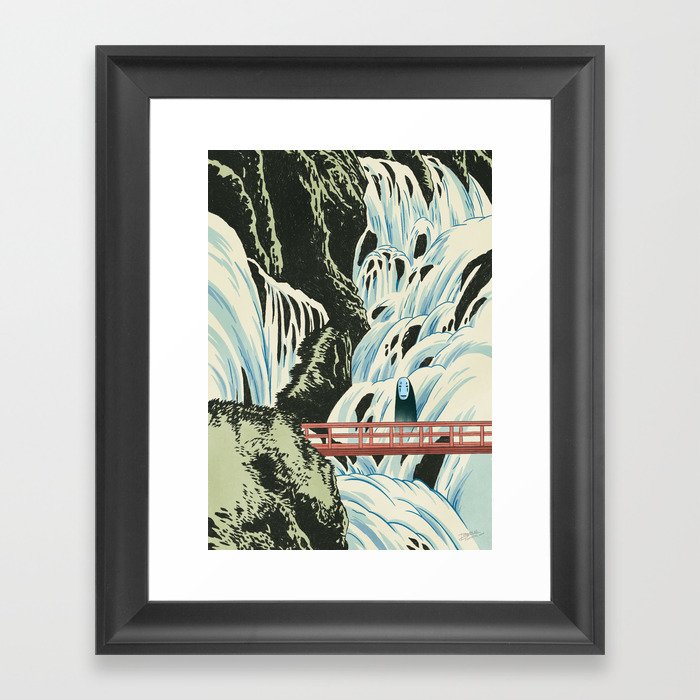 Waterfall bridge spirit Framed Art Print
