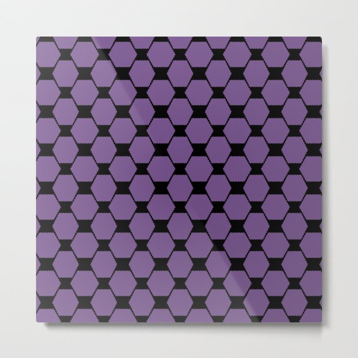 Violet hexagon geometric retro pattern Metal Print