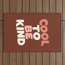 COOL TO BE KIND peach pink and white Outdoor Rug